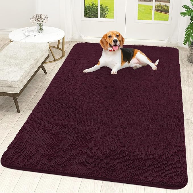 OLANLY Dog Door Mat for Muddy Paws 59x35, Super Absorbent Chenille Mud Mat | by OLANLY