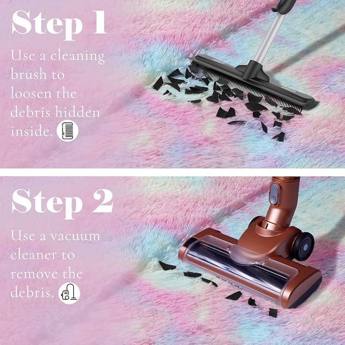 Rainbow Round Area Rugs 5ft, Soft Bedroom Circle Rug Mats - Image 9