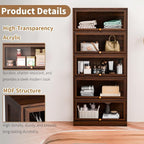 Display Cabinet with Acrylic Glass Doors, 5-Tiers Curio Cabinet with LED - Image 8