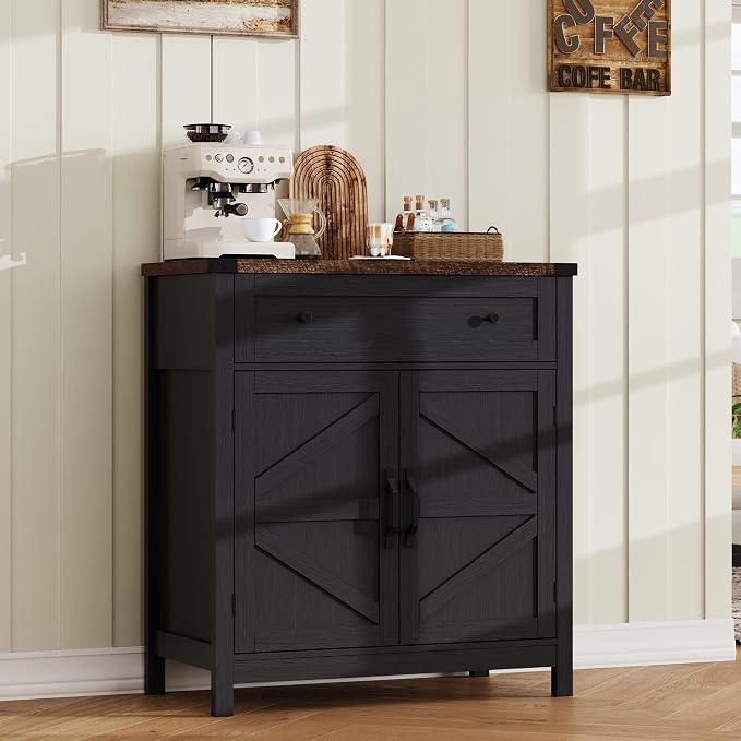 ChooChoo Kitchen Storage Cabinet, Coffee Bar Cabinet, Farmhouse Buffet Sideboard by ChooChoo