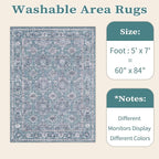 SERISSA 5x7 Washable Non Slip Floral Boho Area Rug - Image 6