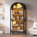 HNEBC 69" Display Case with RGB Lights, Arched 5-Tier Tempered Glass Display by HNEBC