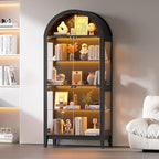 HNEBC 69" Display Case with RGB Lights, Arched 5-Tier Tempered Glass Display by HNEBC