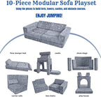 MeMoreCool 10-Piece Kids Couch, Modular Kids Sofa - Image 4