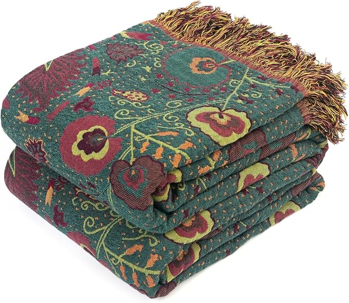 LUTBM Boho Throw Blanket for Bed 100% Cotton Soft Lightweight Quilt Home Decor by LUTBMFindYourFreeSpiritatHome