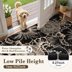 Findosom Washable Area Rug 5x7, Non Slip High-Low Textured Floral Rugs - Image 3