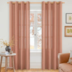 YoungsTex Terracotta Linen Curtains 84 Inches Long by YoungsTex