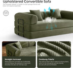 79" Convertible Sofa Bed with Fixed-Shape Frame & Removable Armrests, Modular - Image 4