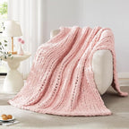 L'AGRATY Chunky Knit Throw Blanket - Image 7