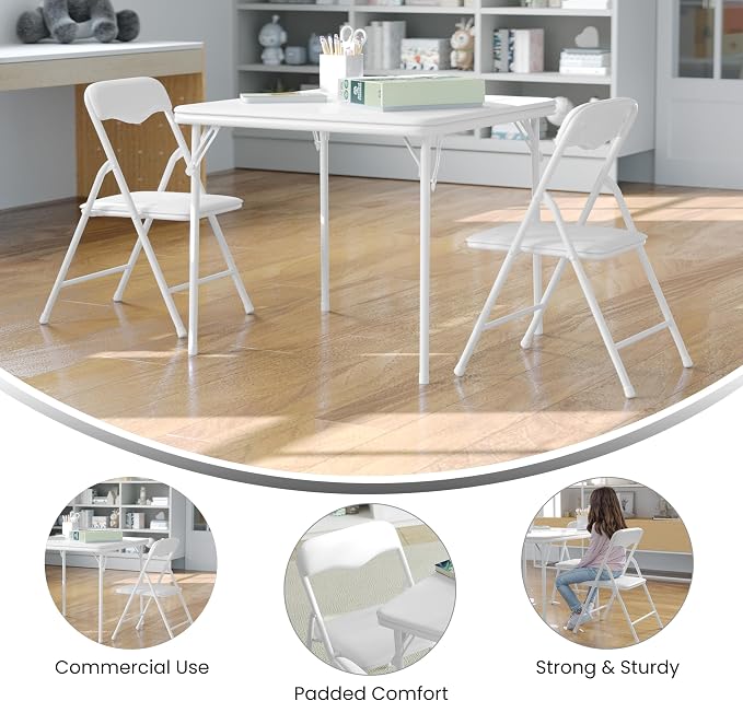 Flash Furniture Mindy Kids 3-Piece Folding Table and Chairs Set - Image 4