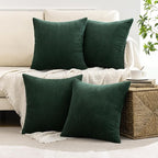 MIULEE Soft Corduroy Decorative Throw Pillow Covers Army Green 18x18 | Set of 4 - Image 5