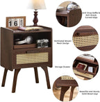 Lerliuo Rattan Nightstand, Bedside Table - Image 6
