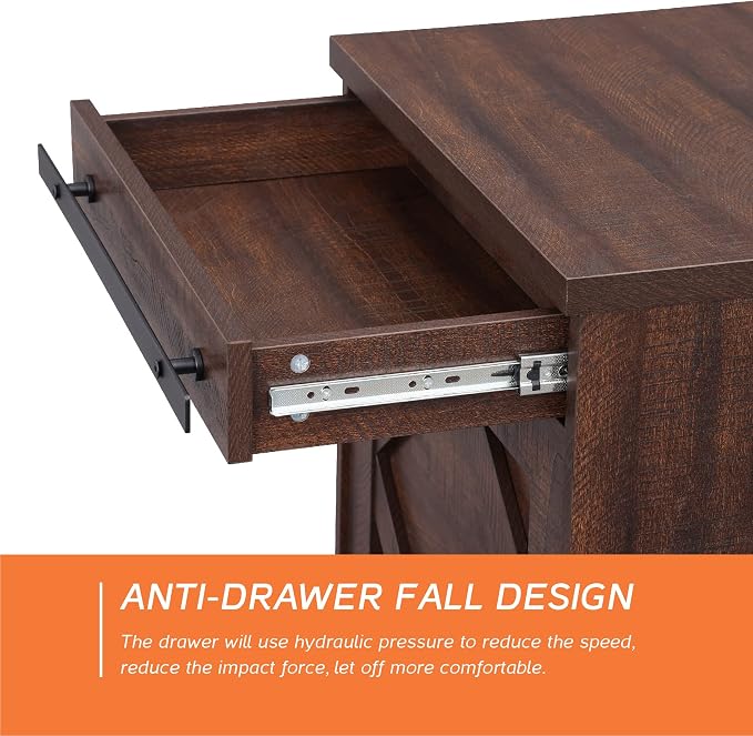 WAMPAT 24.3" H End Table for Living Room, Rustic Nightstand - Image 8