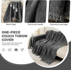 DREAMINGO Modern Chenille Couch Cover Blanket Washable Sofa Covers - Image 3