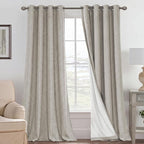 H.VERSAILTEX Blackout Curtains Linen Curtains 120 inches Long 100% Black Out by HVERSAILTEX