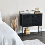 Household Essentials Black Oak & Iron Apothecary 8-Drawer Sideboard - Image 2