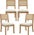 Westice Rattan Dining Chairs Set of 4, Farmhouse Natural Dining Room Chairs by ChairsforHomeLivingRoom