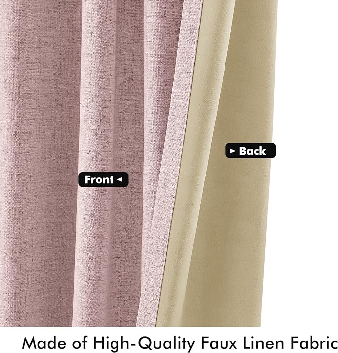 MIULEE 100% Blackout Linen Curtains - Image 6