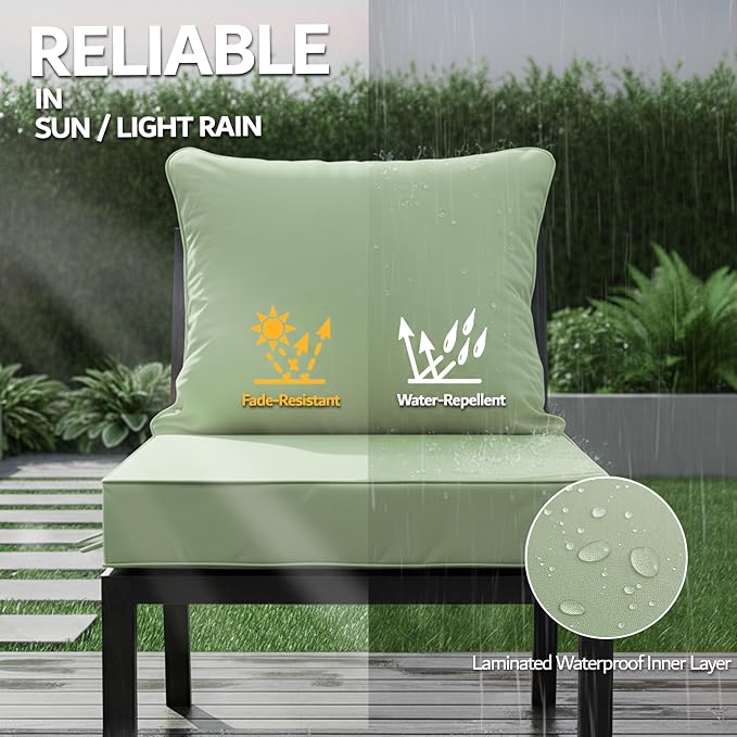 24x24 Inch Outdoor Chair Cushions Set of 2, Patio Furniture Cushions - Image 3