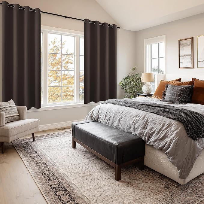 Blackout Curtains for Bedroom, 2 Drape Panels, 52 x 45 Inch | Thermal Insulated - Image 6