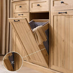 IFGET Triple Tilt Out Trash Can Cabinet, 20 Gallon Farmhouse Laundry Hamper - Image 7