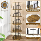 SUNMORY 5 Tier Rotating Bookshelf Tower, Revolving 360 ° Spinning Bookcase - Image 2