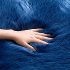 SERISSA 2x6 Fluffy Dark Blue Faux Fur Area Rug - Image 4