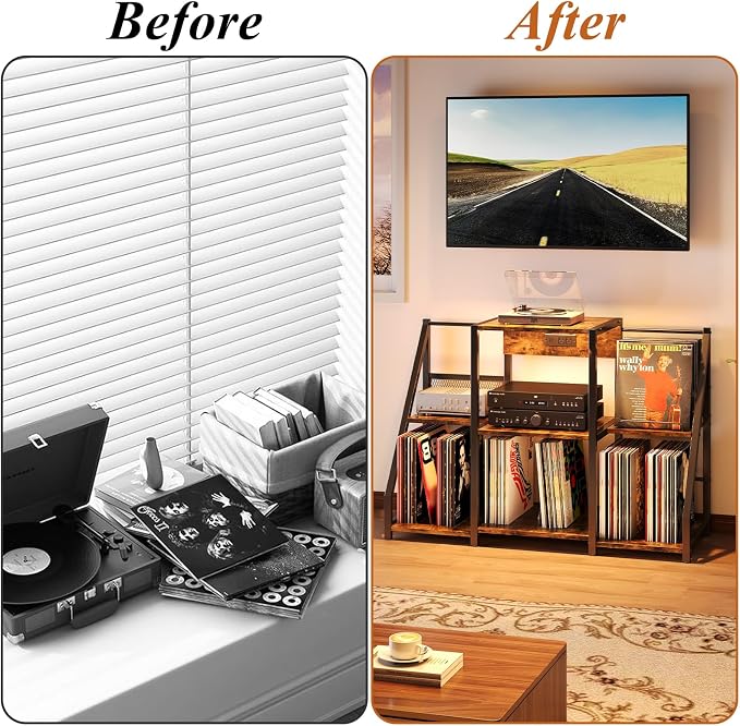 HavenlyYouth Record Player Stand, Record Player Table - Image 5