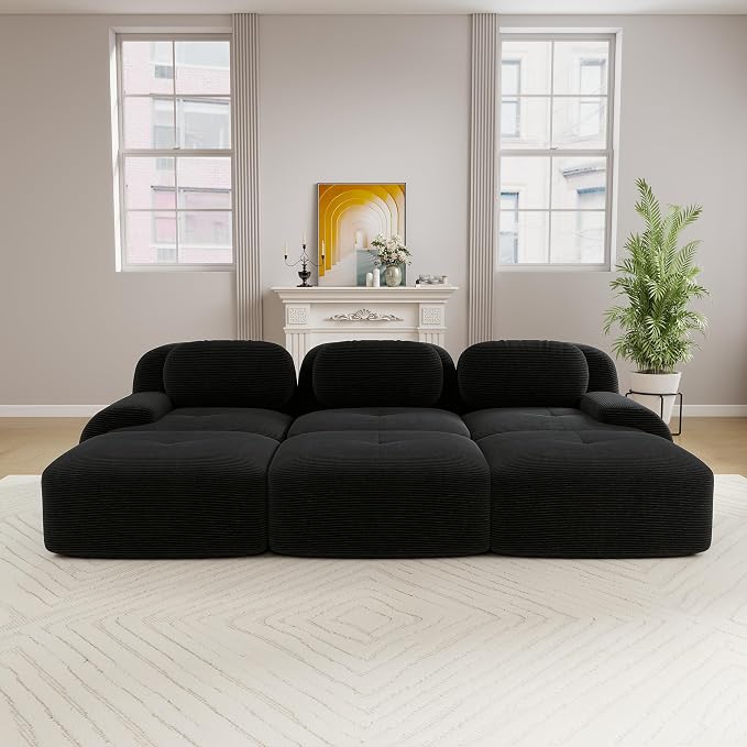 Boneless Sectional Couch, No Assembly Required, 117.3” Modular Cloud Sofa - Image 2