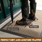 Front Door Mat, Heavy Duty Waterproof Doormat 29.5"x17", Stain Fade Resistant - Image 3