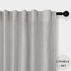 Grey Linen Curtains 63 Inch Length - Image 2