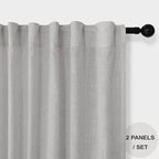 Grey Curtains 38 Inch Wide for Bedroom 2 Panels Rod Pocket Back Tab Loops Semi - Image 3