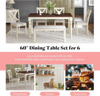 AMERLIFE 6-Piece Farmhouse Dining Table Set - Image 7