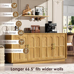 67'' Modern TV Stand for TVs up to 75'', Long Media Console - Image 5
