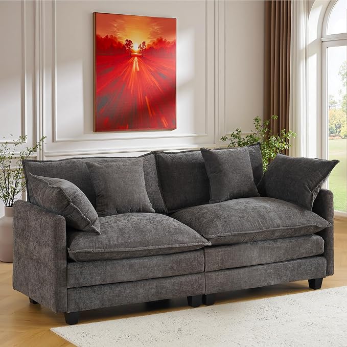 77" Cloud Chenille Sofa Set by MUDANT