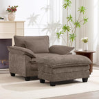Oversized Accent Chair with Ottoman, Upholstered Armchair with Extra Thick by choairy