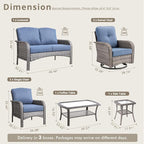 Weaxty 7 Pieces Patio Furniture Set, Wicker Outdoor Swivel Rocking Chairs - Image 2