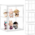 Acrylic Display Case with Removable Shelf, 2 Tier Clear Plastic Stackable by LXLXXL