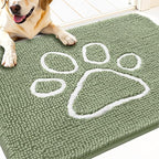OLANLY Dog Door Mat for Muddy Paws 32x20, Paw Print Design Chenille Mud Mat | by OLANLY