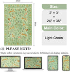 DUKINO 2x3 Entryway Rug, Washable Door Mat Animal Kitchen Rug, Light Green | - Image 2