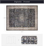 8x10 Washable Area Rugs for Living Room, Dining Room- Classic Black | - Image 2