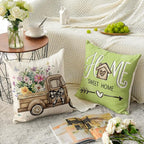 AVOIN colorlife Bless Our Home Eucalyptus Leaves Throw Pillow Covers, 20 x 20 - Image 3