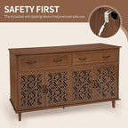 59-Inch Walnut Buffet Cabinet - Image 6