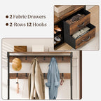 Lulive Hall Tree with Bench and Shoe Storage, 39.4” Entryway Bench with Coat - Image 7