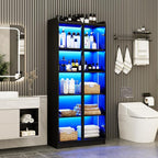 Dystler Display Cabinet with Doors and Adjustable Shelves, 5 Tier Display Case - Image 9
