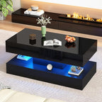 Uspeedy 39.37in Large High Glossy LED Coffee Table - Image 6