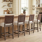 27" Woven Rope Counter Stools Set of 4 by DMFurniture