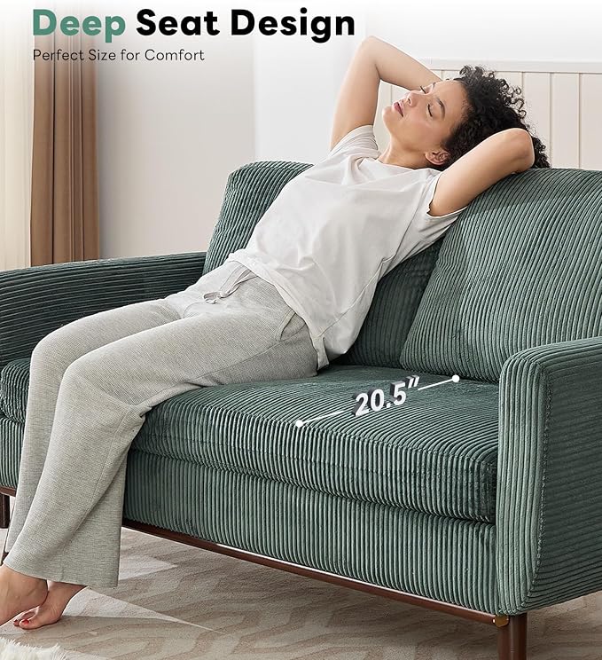 Kingfun 65" Corduroy Love Seat - Image 3