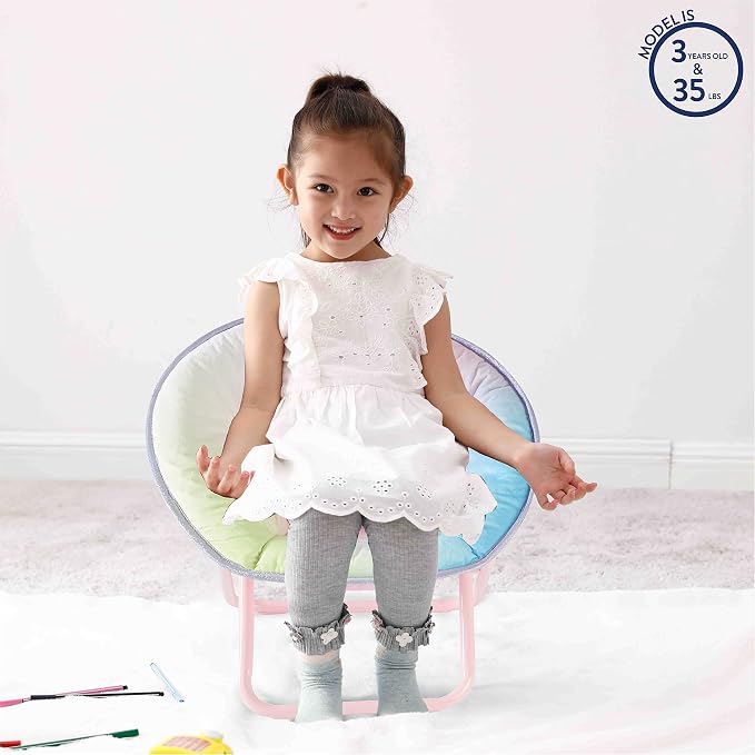 Disney Little Mermaid Toddler Saucer Chair, 19” Folding Kids Chair - Image 2