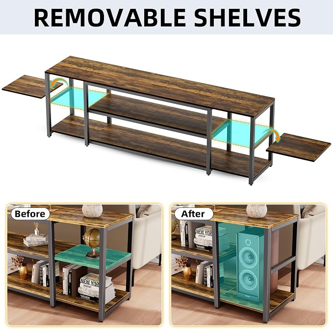 Aquzee 85 inch TV Stand, Entertainment Center - Image 8